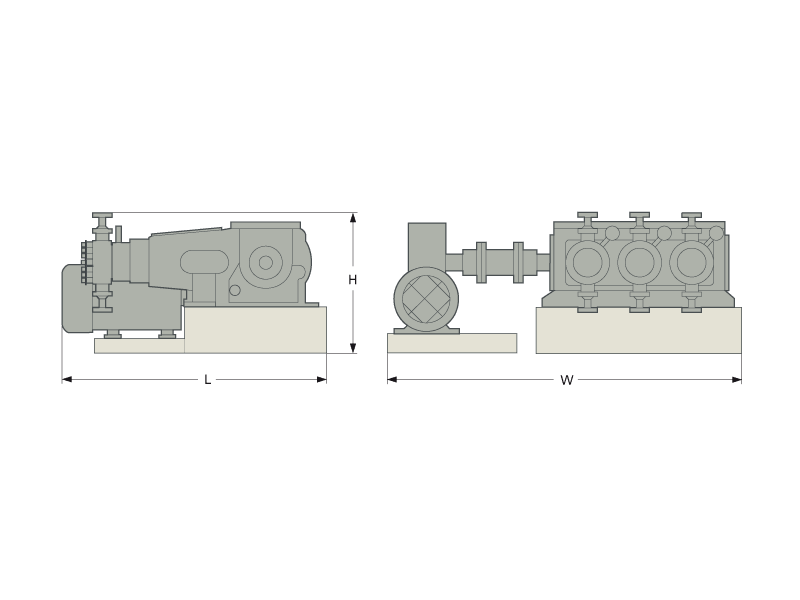 LEWA G3 U process pump dimensions